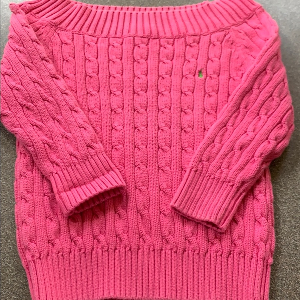COPY - Girls boat neck Ralph Lauren cable knit sweater